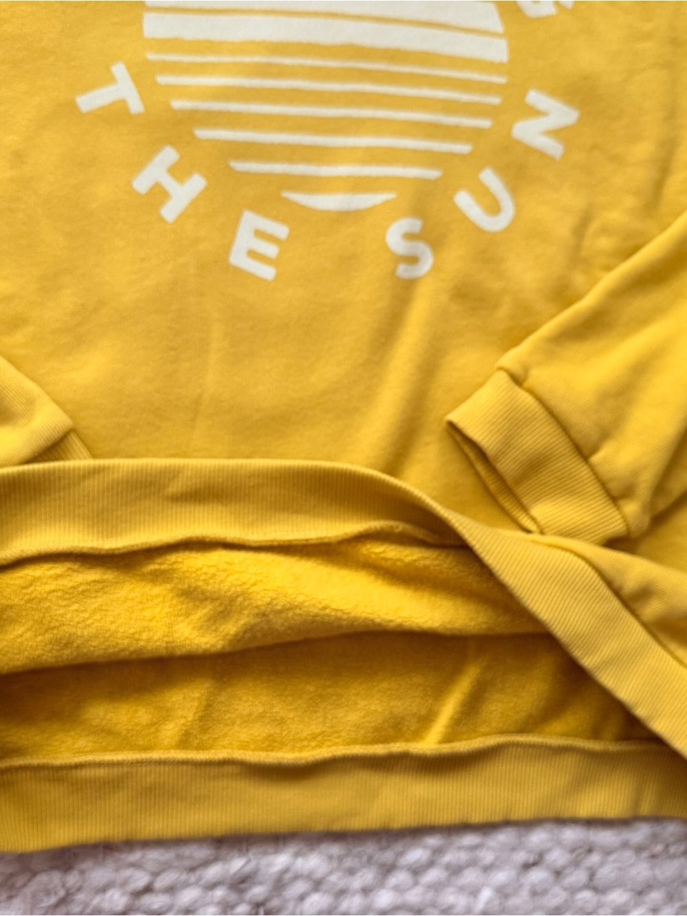 Fahrety Yellow Graphic Sweatshirt size small 100% cotton - Picture 3 of 5
